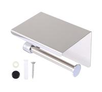 UKCOCO Porta Carta Igienica Inossidabile con Porta Cellulare Adesivo Senza Mensola per Bagno Moderno Supporto per Smartphone e Accessori Facile Installazione con Retro Adesivo