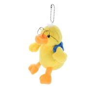 UKCOCO Portachiavi Pendente Animale Peluche Ciondolo Forma Papera per Decorazione e Borse Accessorio per Halloween e Regali Compleanno Design Carino e Giallo con Occhiali