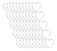 UKCOCO Portachiavi Pratici e Facili da Trasportare in Acrilico Bianco 50 Pezzi a Forma di Cuore per Progetti DIY Sublimazione Decorazione Nappa per Artigianato Personalizzato