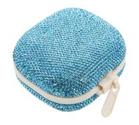 UKCOCO Portapillole da Viaggio con Strass, Portapillole Settimanale Compatto a 4 Scomparti, Custodia Portatile per Medicinali Tascabile Blu, Confezione da 2 Pezzi per Uso Quotidiano