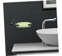 UKCOCO Portasapone da Parete in Acciaio Nero Opaco Portasaponetta senza Foratura Resistente alla Facile da Installare senza Attrezzi per Bagno e Cucina