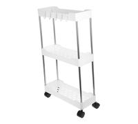 UKCOCO Portatutto Multifunzione Ripiani con Ruote Mobile Bagno Elegante e Facile Spostare Stoccaggio e Versatile per Ogni