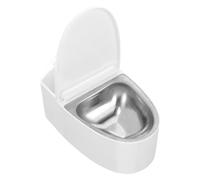 UKCOCO Posacenere a Muro a Forma di Wc Bianco in Plastica e Acciaio Inossidabile con Coperchio, Facile da Installare e Pulire, Decorazione Creativa per Bagno e Soggiorno
