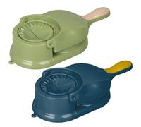 UKCOCO Pressa Portatile per Ravioli 2 in 1, Stampo per Gnocchi Manuale in Plastica Resistente, Set da 2 Pezzi Blu e Verde, Utensile Cucina Domestica per Preparazione Rapida Ravioli
