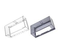 UKCOCO Protezione per Prese Elettriche 2 Pezzi, Copertura Adesiva Trasparente e Nero, Scatola di Derivazione Resistente per Bagno Cucina Soggiorno, Custodia Antispruzzo per Parete