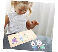 UKCOCO Puzzle Di Animali in Legno Educativo Per Ragazzo Ragazza Giocattolo Creativo Disegno Di Coniglietto Di Gioco Sicuro e Affidabile Per Sviluppo Di Abilità Motorie