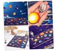 UKCOCO Puzzle Educativo Solare in Legno per Pianeti con Base Contorno Gioco Didattico di Abbinamento per Sviluppo Cognitivo e Manuale Giocattolo Spaziale Montessori per Ragazzi e Ragazze