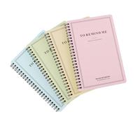 UKCOCO Quaderno Spiralato per Studenti 4 Pezzi Copertina Semplice in Cartoncino Bianco, Blocco Note per Diario e Appunti per Attività Scolastiche
