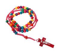 UKCOCO Rosario Design Unico ed Elegante in Legno Ciondolo Croce Collana Stile Semplice e Chic per Donne lo Shopping Quotidiano i Viaggi