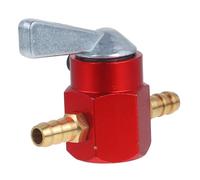 UKCOCO Rubinetto Benzina Serbatoio in Alluminio Rosso Valvola Intercettazione Carburante Inline per Moto Scooter e Atv Interruttore Petcock Affidabile e Efficace per Alimentazione