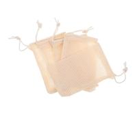 UKCOCO Sacchetti per Sapone Esfolianti in Sisal Naturale 5 Pezzi con Coulisse, Rete Schiumogena per Sapone da Viaggio, Portasapone Riutilizzabile per Doccia e Bagno, Beige