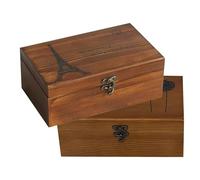 UKCOCO Scatola da Cucito Vintage in Legno 2 Pezzi Portatile con Scomparti Multipli per Filo e Aghi, Organizer Leggero per Viaggi di Lavoro e Vacanze