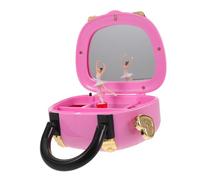 UKCOCO Scatola Musicale Principessa per Bambine Anni Organizer Gioielli con Ballerina Rotante Specchio e Manico Rosa Regalo Compleanno e Decorazione Camera