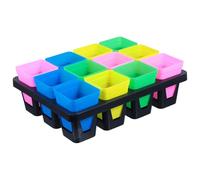 UKCOCO Set 1 Vassoio per Piantine in Plastica 12 Scomparti per Supporto Crescita Radici e Protezione Germogli per Giardinaggio Colore Casuale