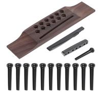 UKCOCO Set 15 Pezzi Piroli per Corde di Chitarra Acustica 12 Corde in Palissandro Ponte e Capotasto Sostitutivi per Suono Stabile e Protezione Corpo