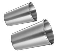 UKCOCO Set 2 Bicchieri da Birra in Acciaio Inox 350ml e 170ml, Tazze Infrangibili senza Manico per Casa e Feste, Design Antiscivolo e Superficie Liscia per Bevande Fredde Riutilizzabile