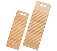 UKCOCO Set 2 Mini Tavole da Lavaggio in Bambù 40X15Cm e 50X18Cm Asse da Bucato per Lavaggio a Mano Tavola per Pulizia Panni Ragazzo Ragazza Foro per Sospensione Portatile e Facile da