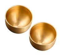 UKCOCO Set 2 Tazze da Tè Cinesi Vintage in Ottone Oro, Resistente e Pratica, Design Retrò Unico per Ufficio e Casa
