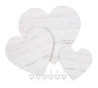 UKCOCO Set 3 Pezzi Cartelli da Parete in Legno a Forma di Cuore per San Decorazione da Appendere alla Porta e Tavolo Soggiorno Arredamento Romantico per Festa e Casa