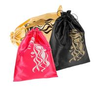 UKCOCO Set 3 Pezzi Sacchetti in Raso Per Parrucche Coulisse, Borse Morbide Per Riporre Parrucche Da Viaggio e Uso Quotidiano, Borsa Compatta e Leggera Per Conservazione Protettiva