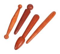 UKCOCO Set 4 Pezzi Strumento Massaggiatore Manuale in Legno per Massaggio Punti Trigger e Riflessologia, Massaggiatore Piedi per Massaggio Tradizionale Cinese a Casa