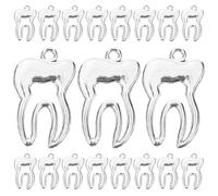UKCOCO Set 50 Pezzi Ciondoli Pendenti a Forma di Denti in Lega di Zinco Colore Argento Antico Ciondoli Decorativi per Gioielli Fai da Te Portachiavi e Braccialetti Accessori