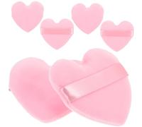 UKCOCO Set 6 Pezzi Piumini Da Cipria a Forma Di Cuore, Piccoli Puff Make up Per Cipria in Polvere Libera Laccetto, Spugnetta Per Trucco Da Donna, Compatta Per Viaggio e Utilizzo Quotidiano