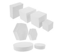 UKCOCO Set 8 Pezzi Props Geometrici in Schiuma Bianca per Fotografia e Decorazione Camera da Letto Desktop, Forme Tridimensionali Stabili e Design Elegante