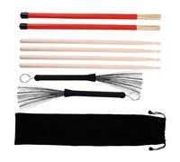 UKCOCO Set Bacchette Per Batteria Spazzola in Acciaio e Accessori 9 Pezzi Bacchette Spazzola Retrattile Per Batteria Elettronica Regolabile e Flessibile Regalo Per Musicisti