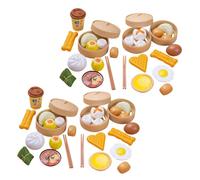 UKCOCO Set Cibo Colazione Cinese 58 Pezzi Panino al Vapore Bastoncini Fritti Siu Mai Giocattoli Interattivi per Bambini Cucina Finta Giochi di Ruolo Leggero e