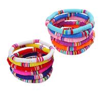 UKCOCO Set da 12 Braccialetti Elastici Bohémien in Argilla Polimerica 6Mm Colorati per Donna Gioielli da Polso Leggeri e Versatili Adatti anche come Cavigliere Stile Estivo e Casual