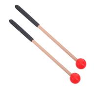 UKCOCO Set da 2 Mazze Percussione Testa in Gomma e Manico in Legno, Bacchette Morbide per Xilofono e Tamburo a Lingua, 24 Cm, per Strumenti Orff e Uso Didattico Professionale