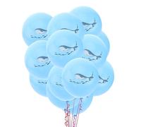 UKCOCO Set di 20 Resistenti e Non Deformabili, Decorazioni Eleganti Palloncini in Lattice Stampa Balena Blu e Photo Props per Feste