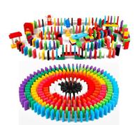 UKCOCO Set di Blocchi Domino in Legno 120 Pezzi 12 Colori 44X2X07 CM Giocattoli Educativi per Giochi di Stabilità Creativo e Sviluppo Intelligenza per Adulti e