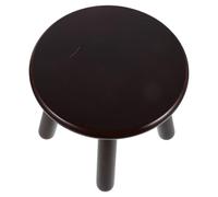 UKCOCO Sgabello in Legno Marrone Tondo a 4 Gambe, Struttura Liscia e Affidabile, Stile Rustico Classico, per Cucina e Bagno