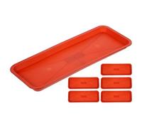 UKCOCO Sottovasi Plastica Rettangolari Rosso Pp 6 Pezzi per Piante | Vaso in Ceramica, Previene Fuoriuscite di Terra, Colore Rosso Non Facile da Sbiadire