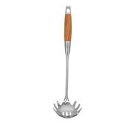 UKCOCO Spaghetti Spoon in Acciaio con Scolapasta e Seghettato Cucchiaio Portata Pasta Leggero e Resistente Strumento Cucina per Spaghetti e Noodles Antiscottatura e Isolamento Termico