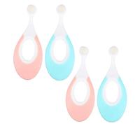 UKCOCO Spazzolino Da Denti Per Ragazzo Ragazza 4 Pezzi Set Morbido Per Denti Da Latte Anello Massaggiagengive Manico Ergonomico Per Ragazzo Ragazza e Primi Dentini