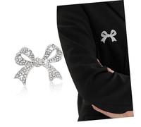 UKCOCO Spilla a Fiocco Strass Scintillante in Lega Argentata, Spilla Decorativa Per Donna, Accessorio Elegante Per Abiti Da Festa, Matrimonio e Compleanni