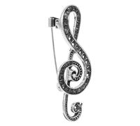 UKCOCO Spilla Decorativa Strass a Forma di Nota Musicale per Donna, Spilla da Festa Elegante e Gioiello da Colletto Resistente, Accessorio Moda per Abbigliamento Femminile