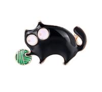 UKCOCO Spilla Elegante Gocce di Olio, Accessorio alla Moda e Adorabile a Forma di Gatto in Lega Nero per Natale e San Donna