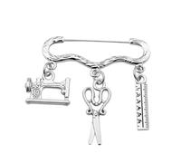 UKCOCO Spilla Forbice e Macchina Da Cucire Creativa Decorativa a Tema Sarto, Accessorio Moda Per Giacche, Borse e, Regalo Originale Per Stilisti e Appassionati Di Cucito