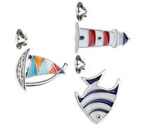 UKCOCO Spille a Forma di Pesce Tropicale e Barca a Vela, Set di 3 Pezzi per Decorazioni di Borse, Cappelli e Accessori per Eventi