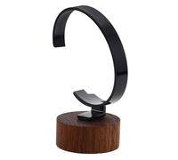 UKCOCO Stand per Orologi in Acrilico Nero e Base in Legno di Noce Nero Design Moderno Forma di C per Esporre e Riporre Orologi e Accessori in Casa Negozio