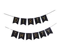 UKCOCO Striscione Decorativo per Festa Compleanno Dirty Thirty con Design Nera per Addobbi Festivi Facile da Appendere e Versatile per Ogni Occasione