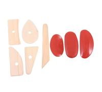 UKCOCO Strumenti per Modellare Argilla in Legno con Raschietti in Gomma Utensili Resistenti per Ceramica Fai da Te e Scultura Argilla Adatti per Terracotta Modellare e Creazioni