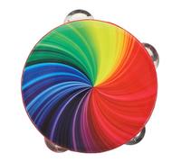 UKCOCO Tamburello Musicale Con Motivo Arcobaleno Campana Portatile Strumento Percussione Educativo Per Ragazzo Ragazza Ragazza Tamburello Mano Con Suono Forte e Nitido Per Sessioni Di