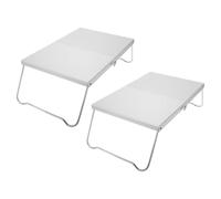 UKCOCO Tavolo Pieghevole in Alluminio Leggero 2 Pezzi Mini Tavolo da Campeggio Portatile per Picnic e Escursioni Scrivania da Viaggio Compatta per Studio e Lavoro All’Aperto