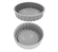 UKCOCO Teglie Antiaderenti in Silicone Alimentare 2 Pezzi, Stampi Rotondi per Torta Charlotte Resistenti Fino a 230°c, Set Mini Tortiere per Dolci per Uso in Forno e Pasticceria