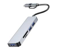 UKCOCO Usb Hub Multi-port Adattatore Usb Con Card Reader Per Laptop e Dispositivi Mobili Design Compatto e Portatile Trasferimento Dati Ad Alta Velocità